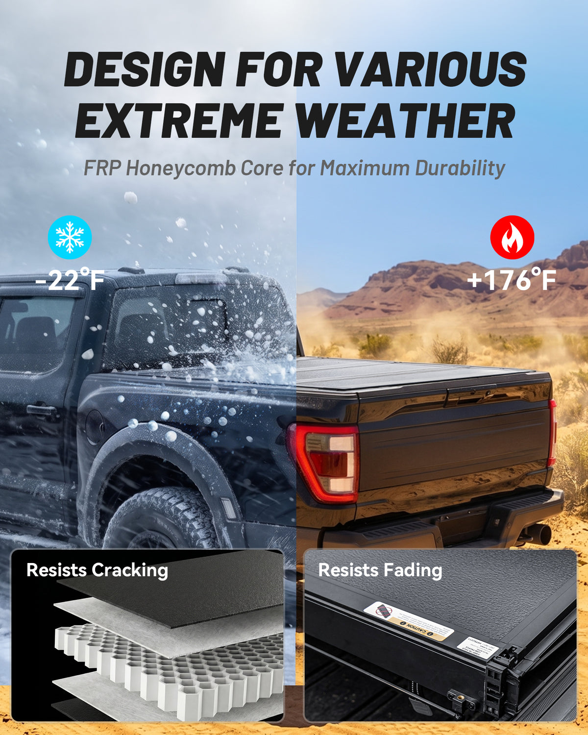 Hard Tri-Fold Tonneau Cover, 2019-2026 Silverado 5.8ft, Low Profile
