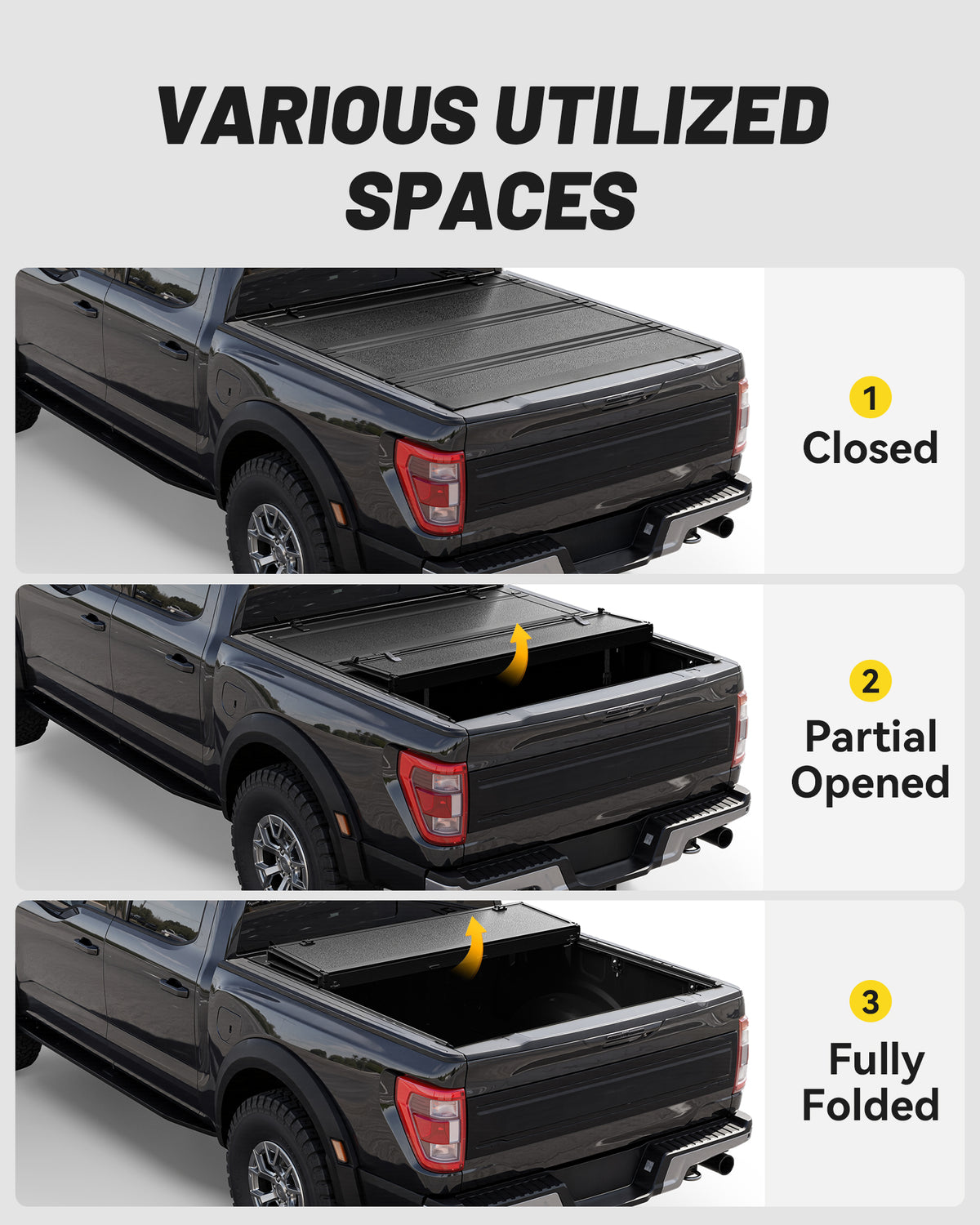 Hard Tri-Fold Tonneau Cover, 2019-2026 Silverado 5.8ft, Low Profile